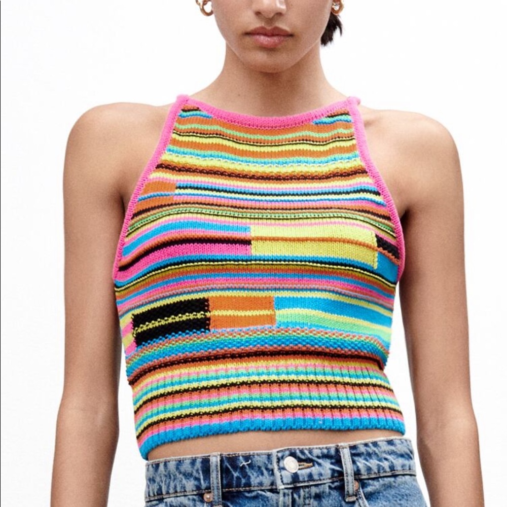 Multicolored knit top